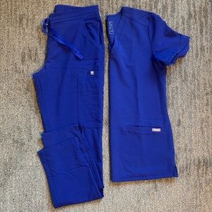 Figs Scrub Set Deep Royal Blue